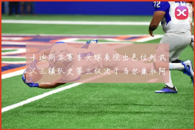 卡迪斯本赛季头球表现出色位列武汉三镇队史第三仅次于马尔康和阿齐兹